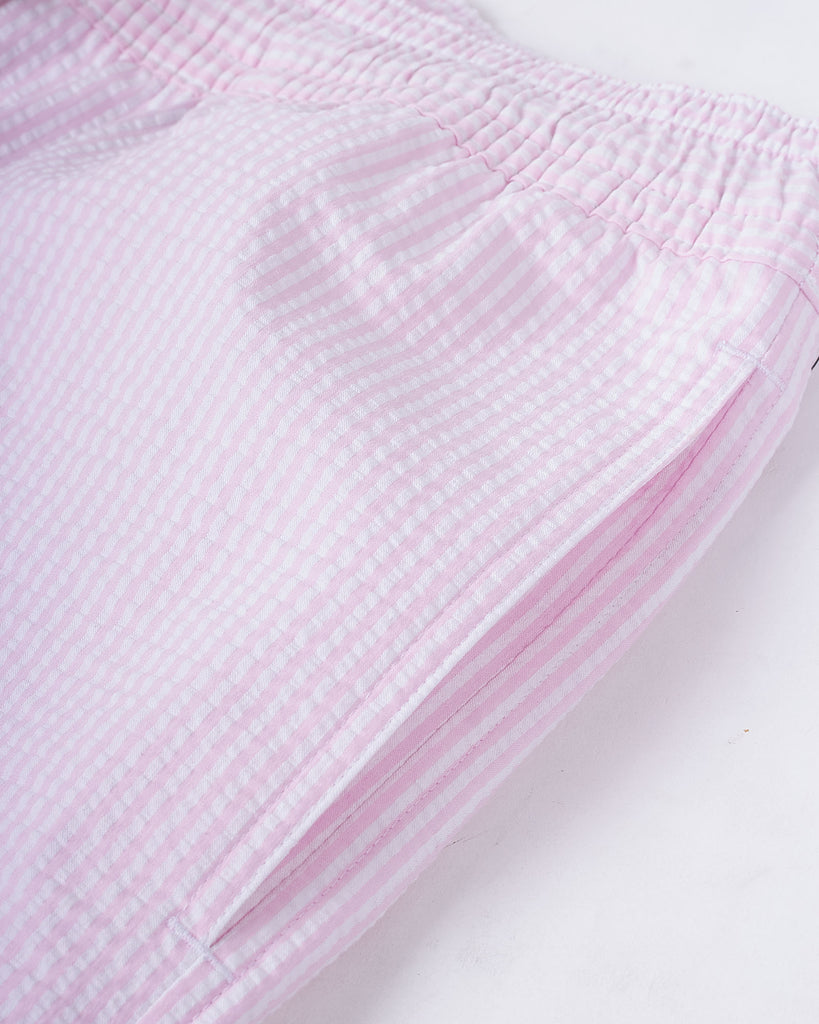 Seersucker Badeshorts Pink