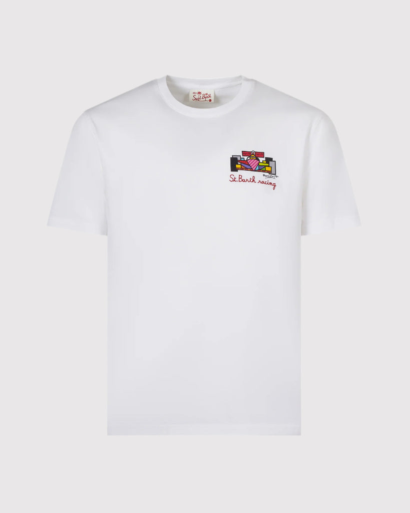Saint Barth Racing Tee Hvid