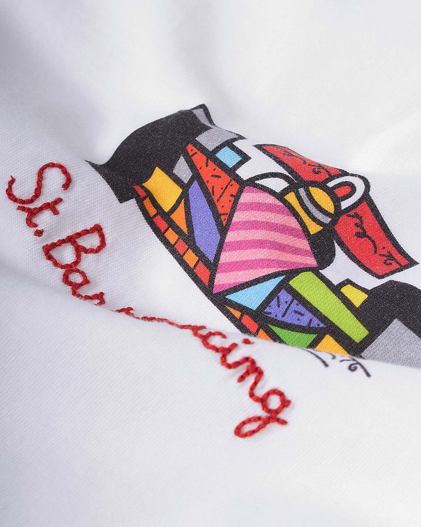 Saint Barth Racing Tee Hvid