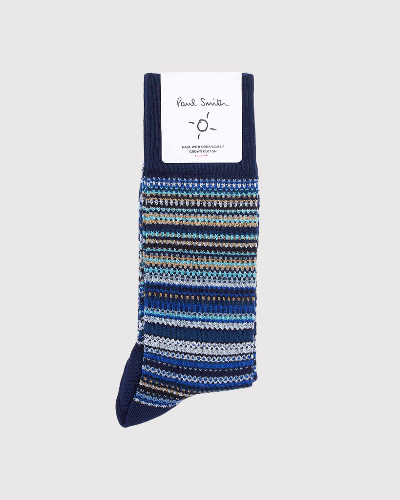 Sock Pique Signature Blå