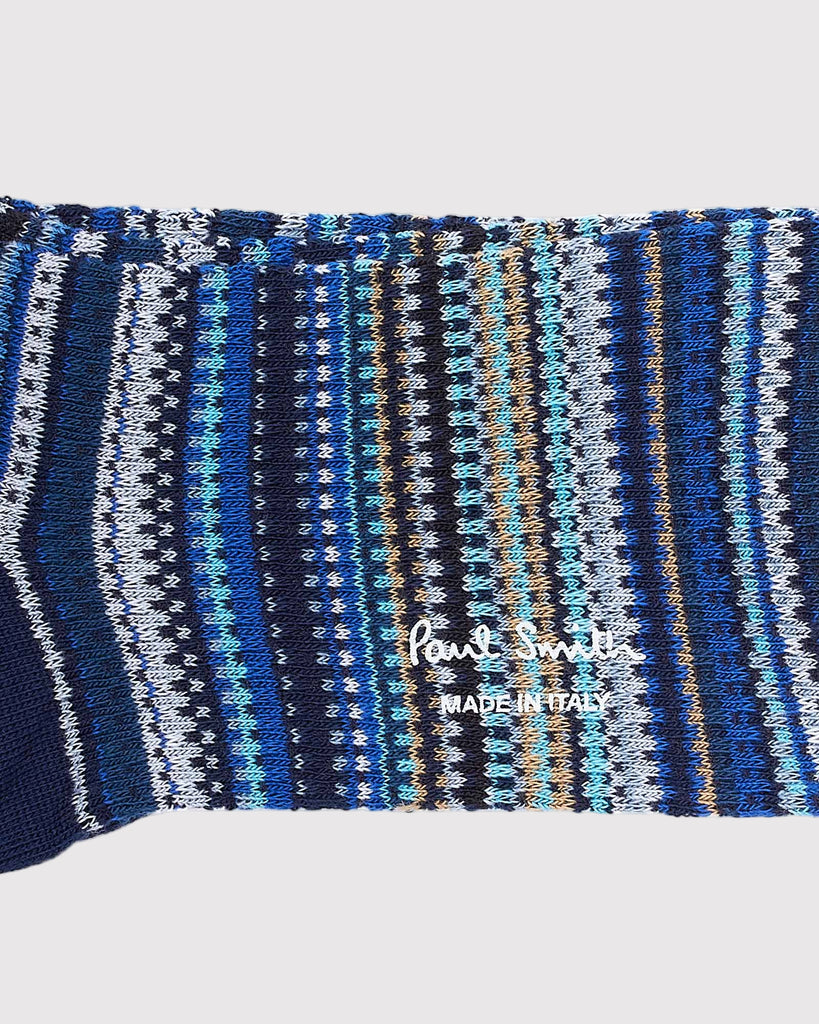 Sock Pique Signature Blå