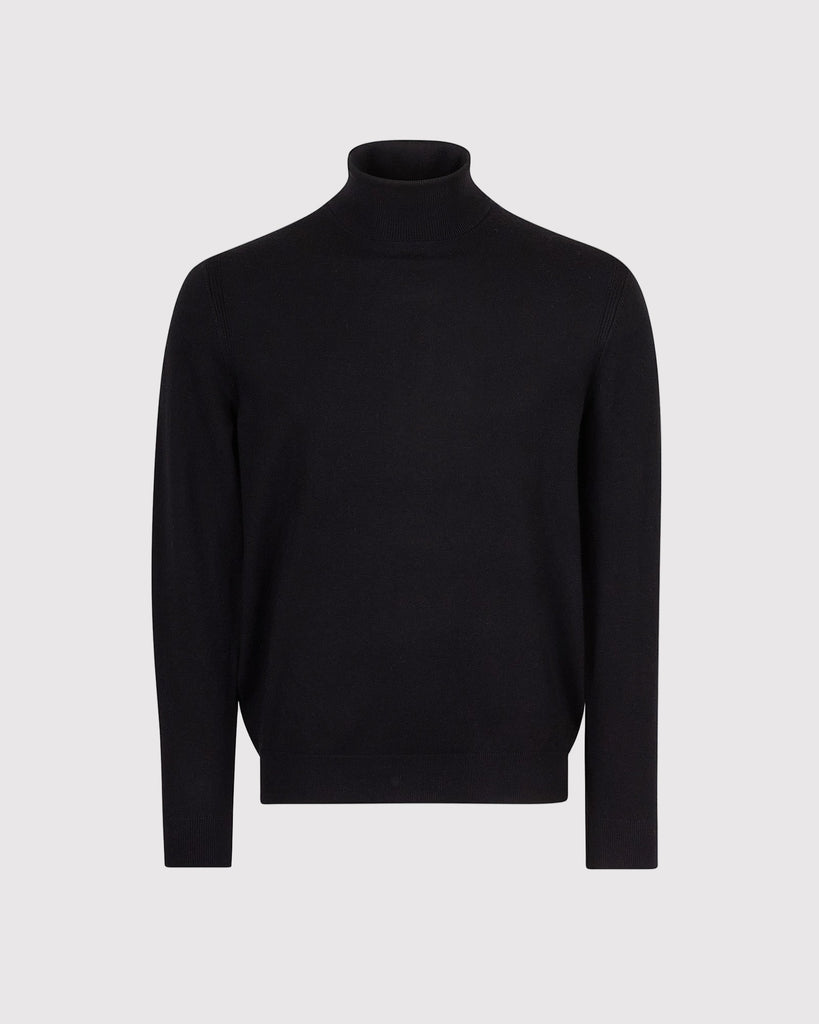 Visc Cashmere Roll Neck Sort