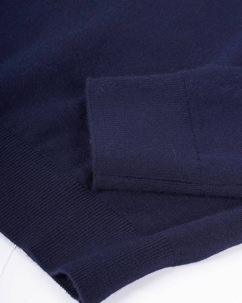 Visc Cashmere Roll Neck Blå