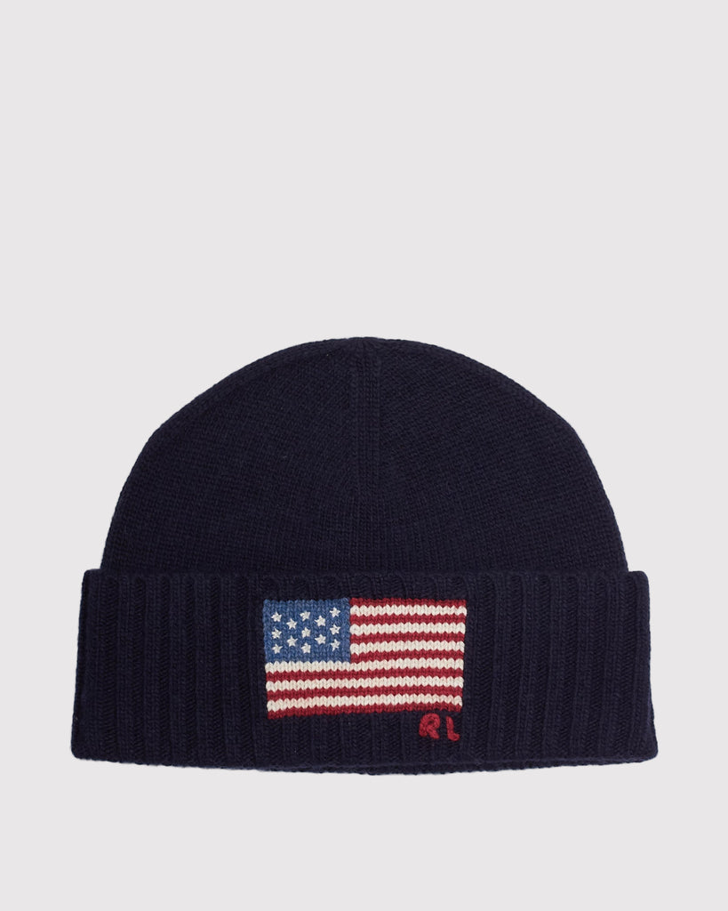 RL Flag Beanie Blå