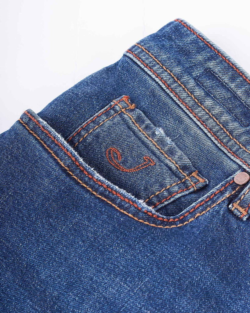 Bard Argyle Patch Jeans Blå