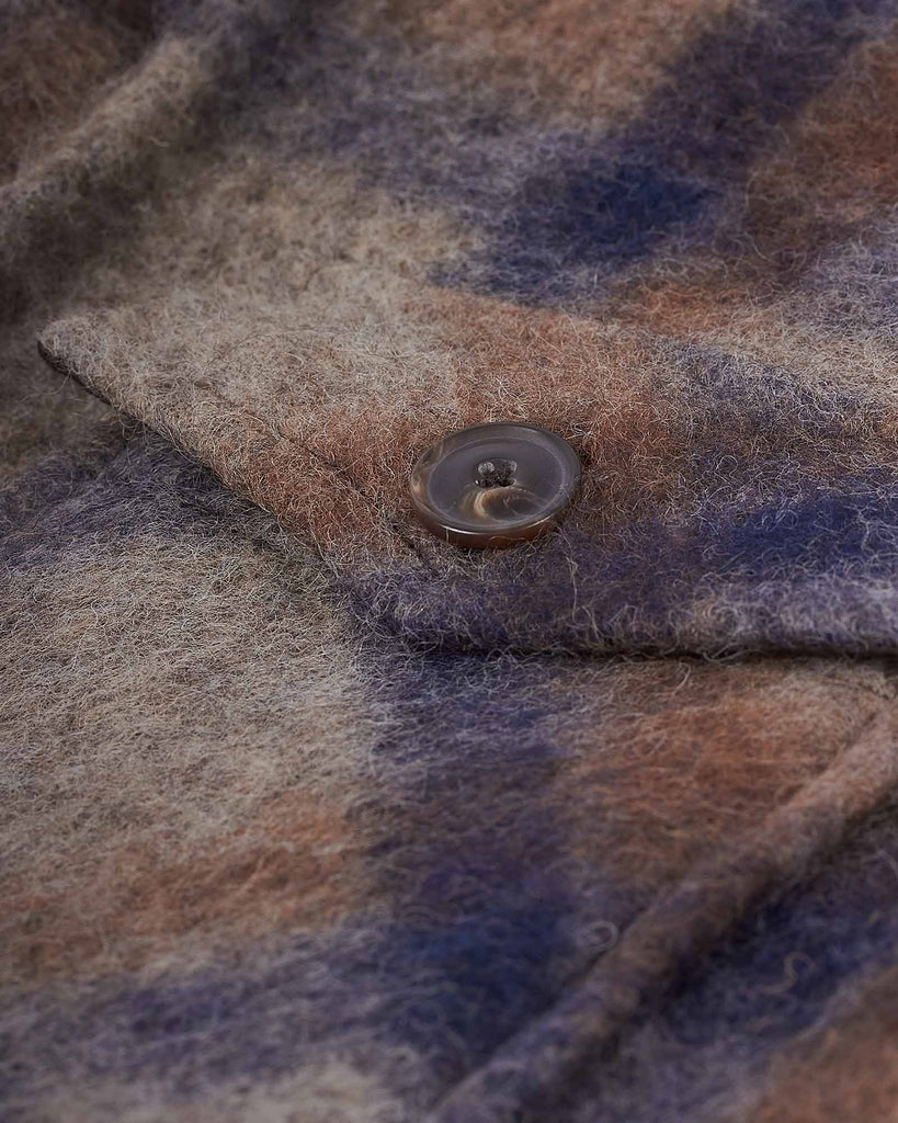 Wool Check Overshirt Sand