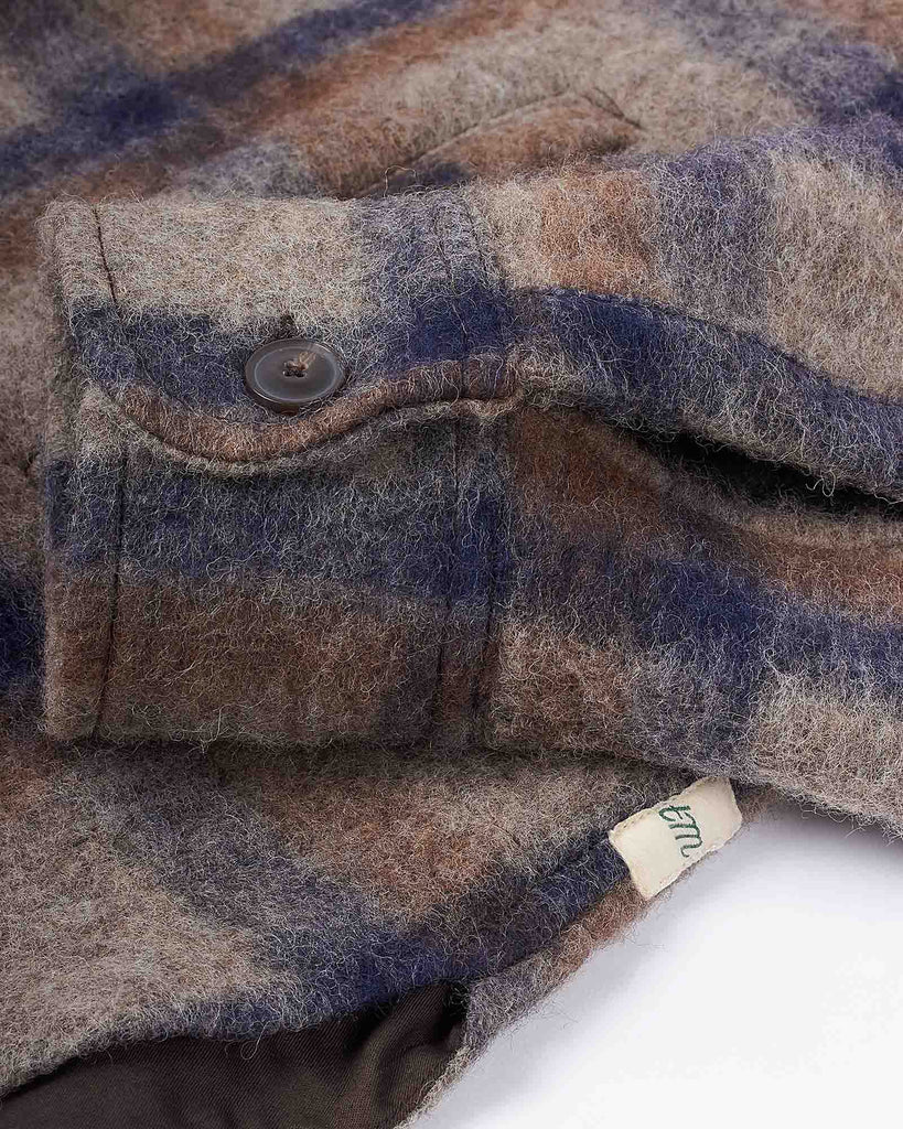 Wool Check Overshirt Sand