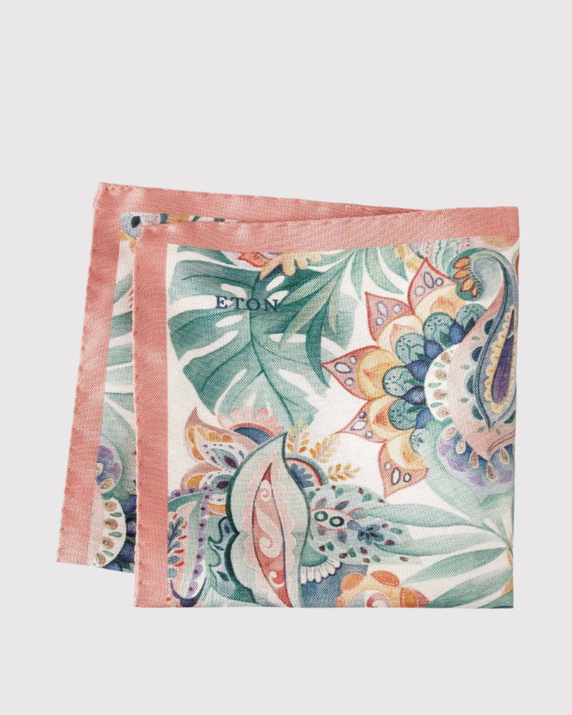 Floral Pocket Square Hvid