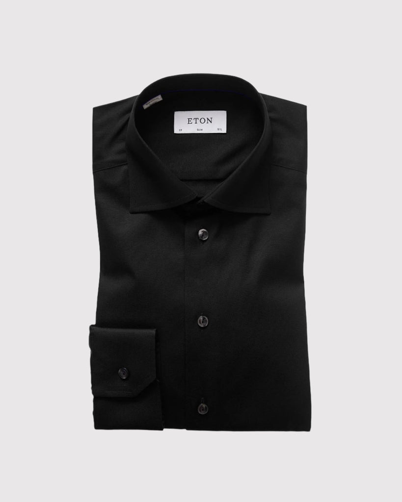 Slim Fit Signature Twill Shirt Sort