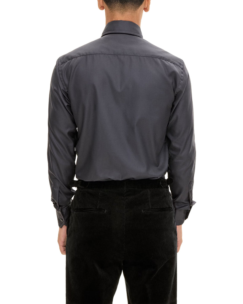 Slim Fit Ruffled Shirt Sort