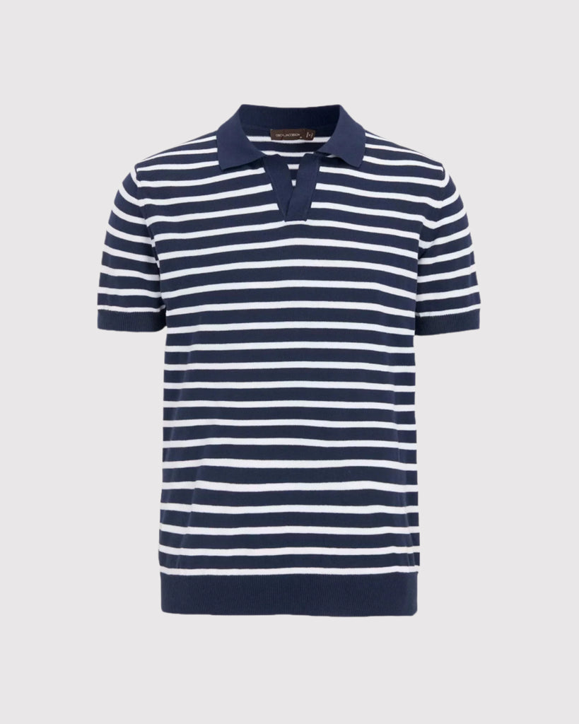 Devon Stripe Polo Blå