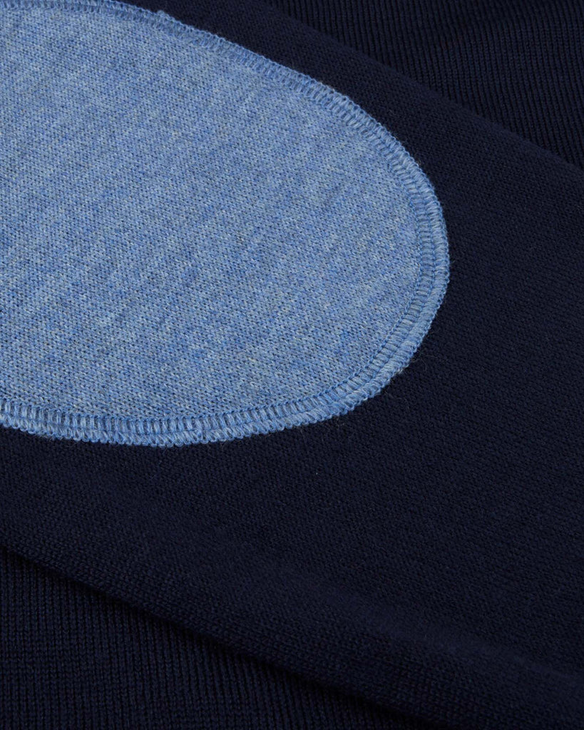Crew Neck Merino Patch Blå