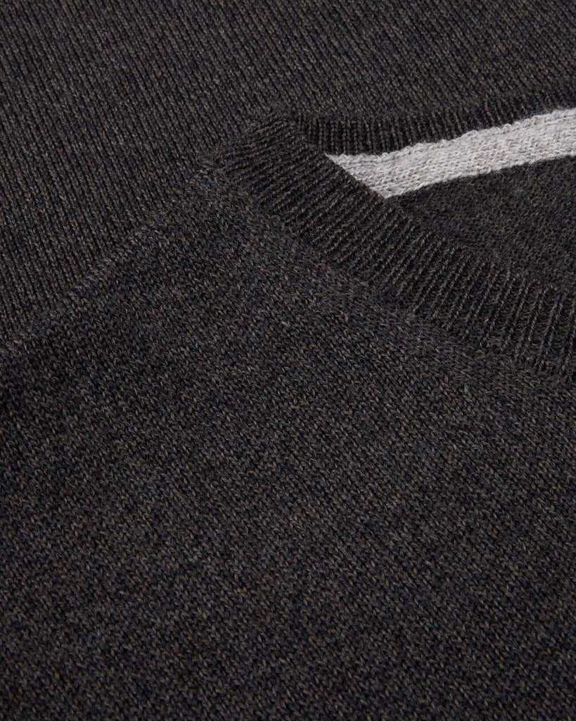 Crew Neck Merino Patch Brun
