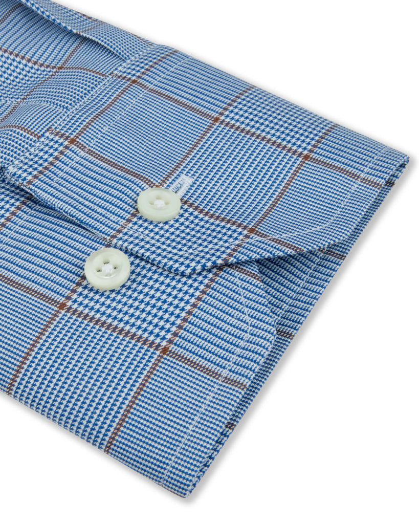 Slim Fit Blue Checked Skjorte Blå