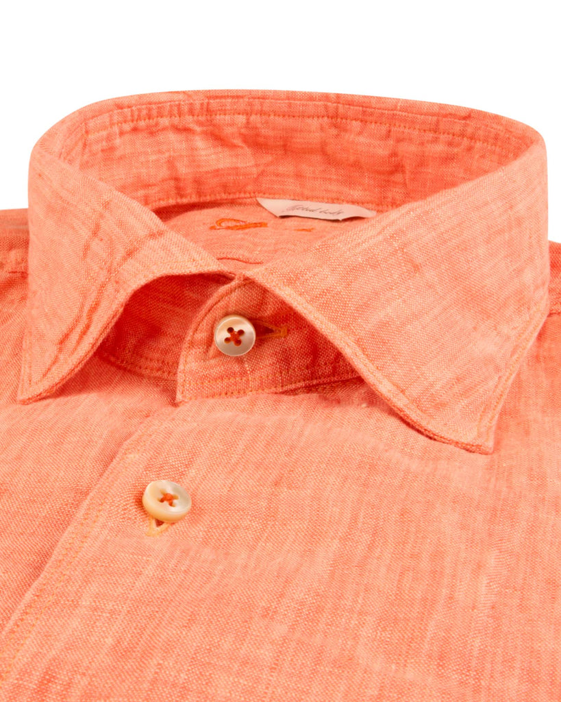 Slim Fit Hør Skjorte Orange