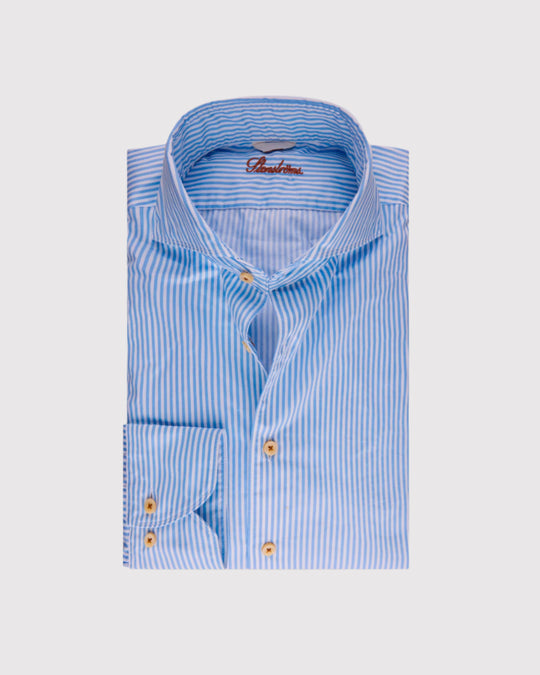 Slim Fit Casual Washed Stribet Blå