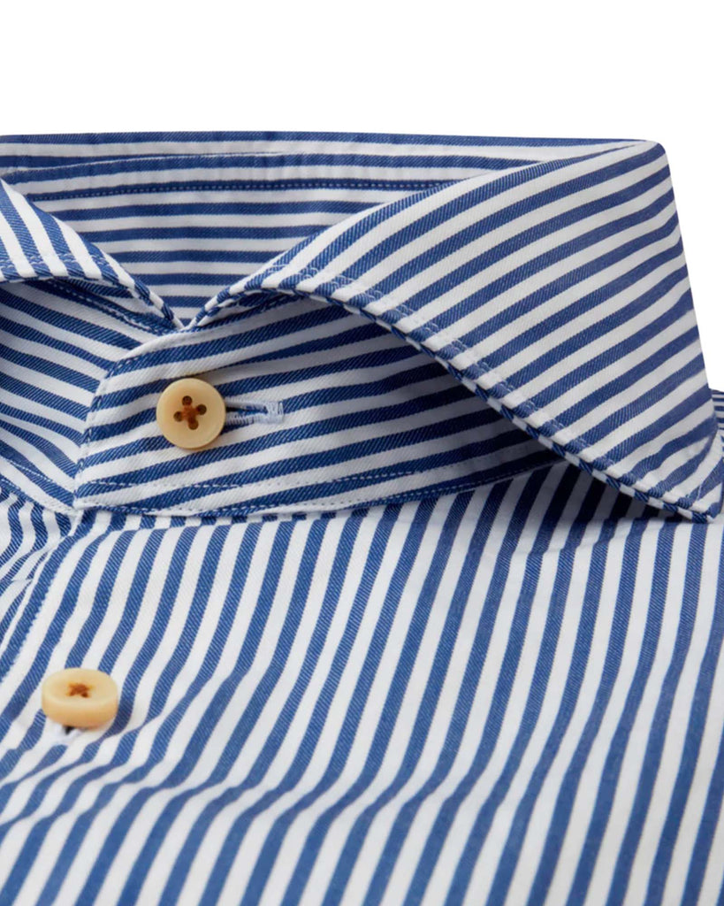 Slim Fit Casual Skjorte Stribet Blå