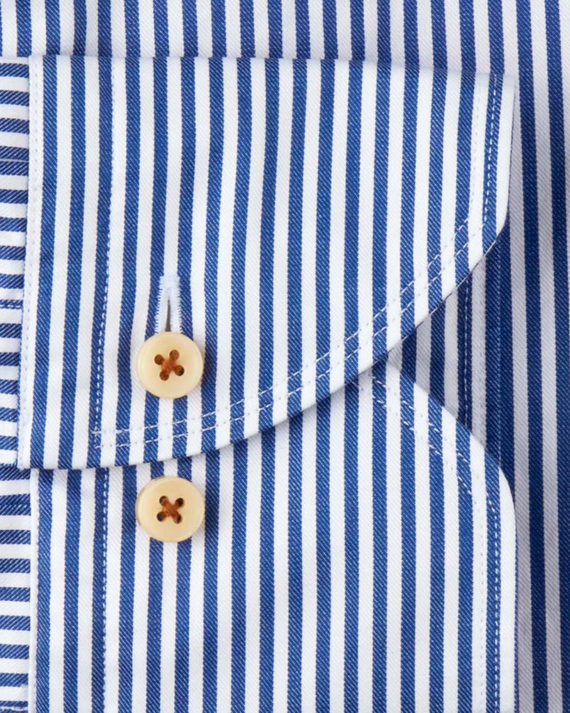 Regular Casual Stribet Skjorte Blå
