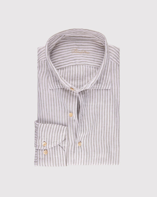 Fitted Body Hørskjorte Grå