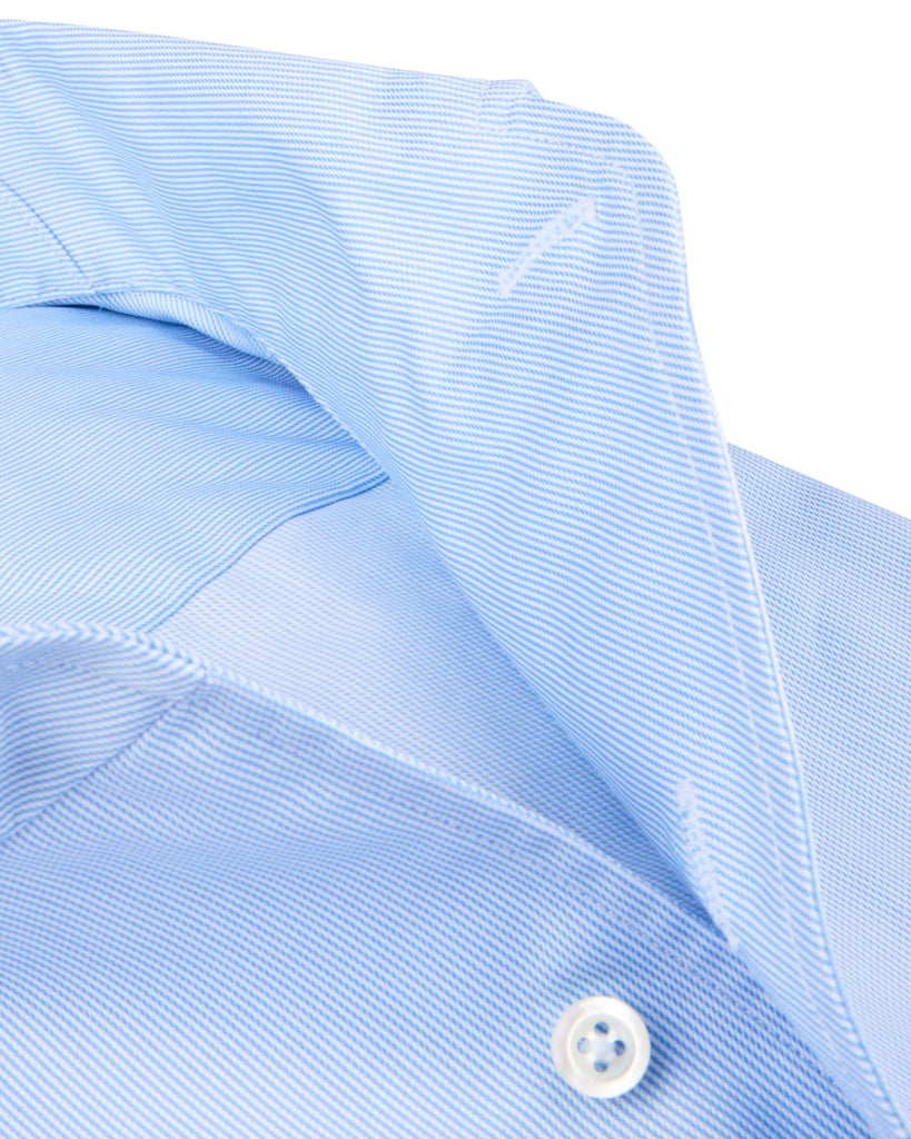 Slim Fit Stribet Skjorte Lyseblå