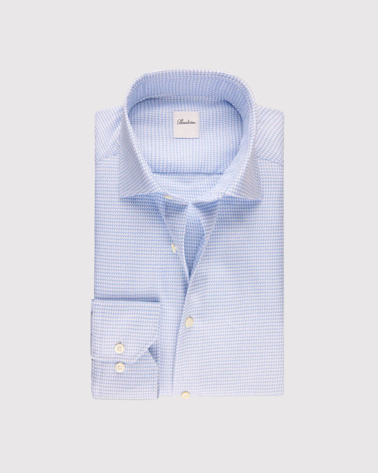 Slim Fit Skjorte Struktur Lyseblå