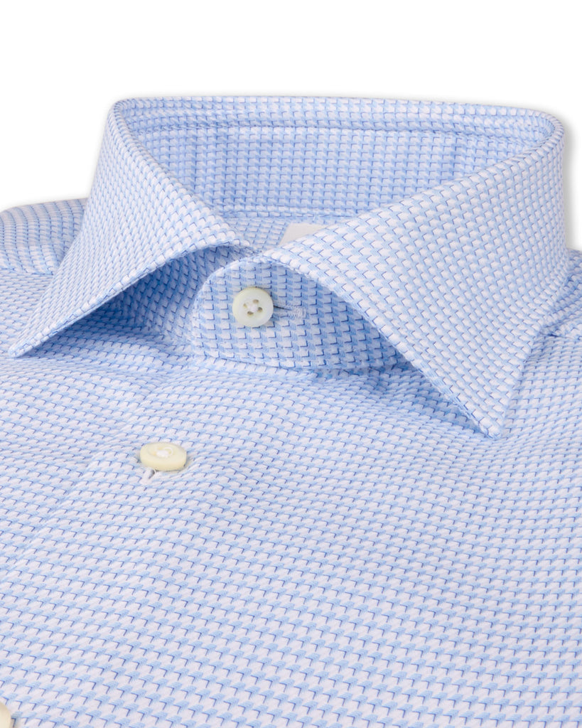 Slim Fit Skjorte Struktur Lyseblå