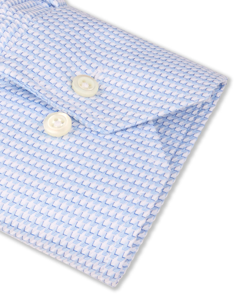 Regular Fit Skjorte Struktur Lyseblå