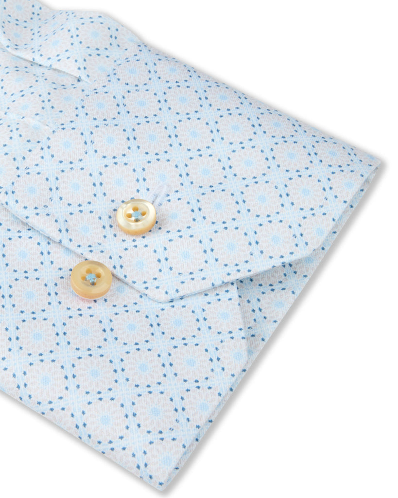 Regular Fit Skjorte Mønster Lyseblå