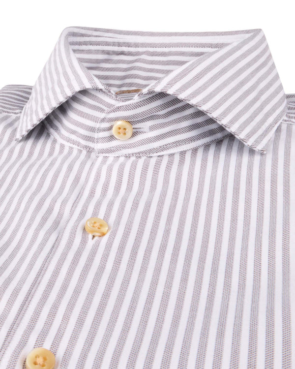 Regular Fit Casual Shirt Stripe Brun