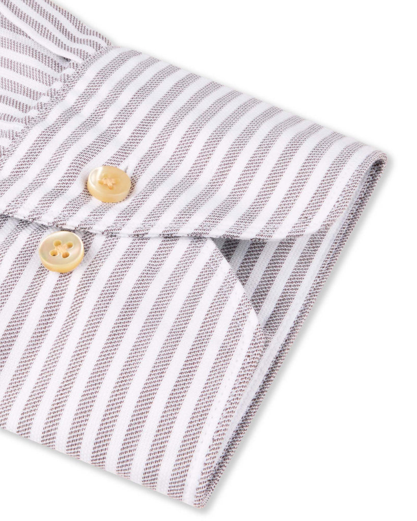 Regular Fit Casual Shirt Stripe Brun