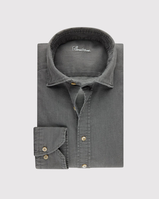 Slim Fit Denim Skjorte Grå