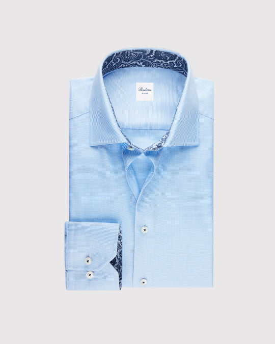 Slim Fit Kontrast Skjorte Blå