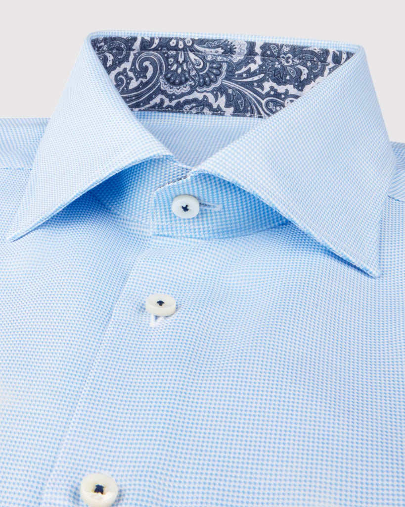 Slim Fit Kontrast Skjorte Blå