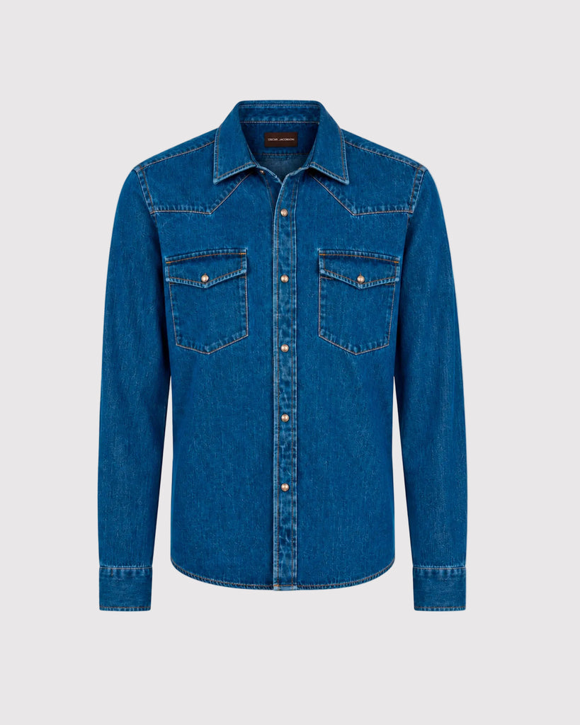 Western Shirt Blå