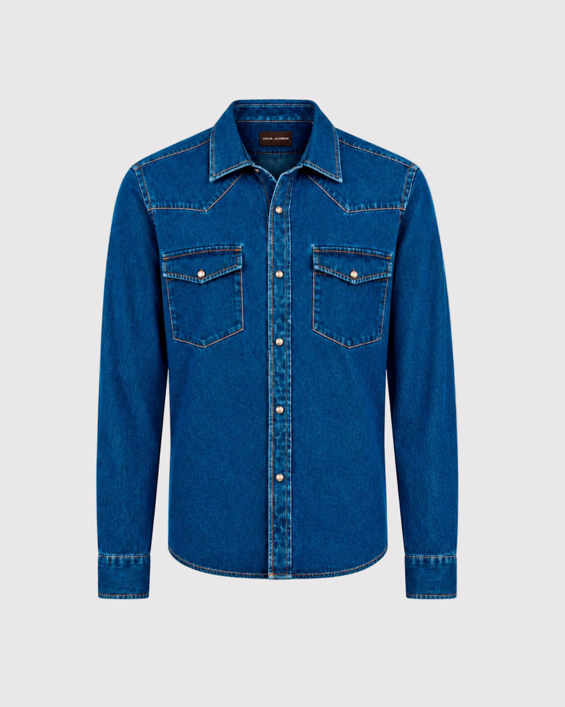 Western Shirt Blå