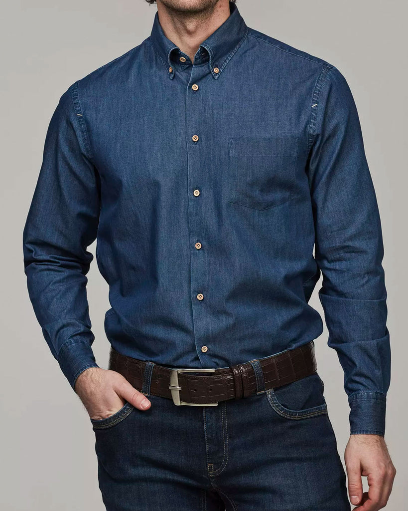 Denim Skjorte Blå