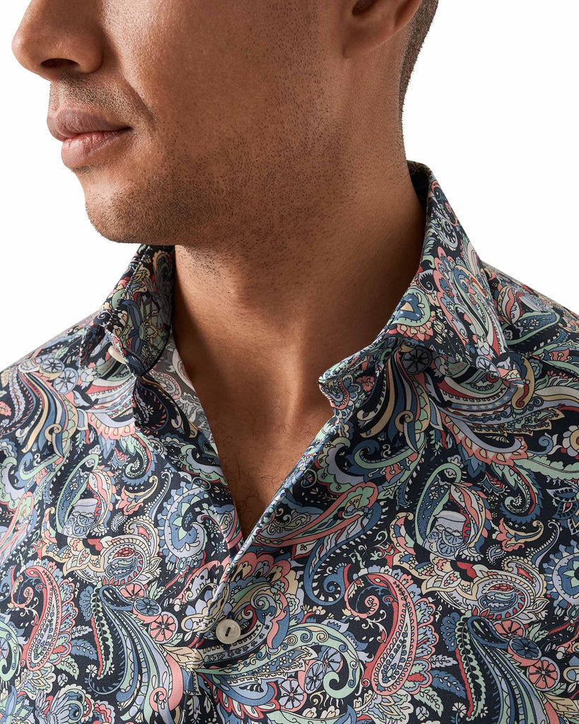 Contemporary Fit Paisley Print Multi