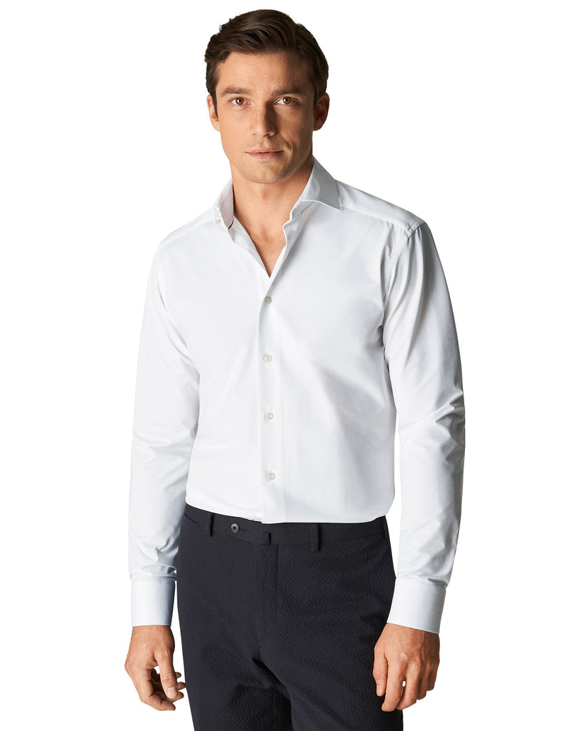 Slim Fit Stretch Skjorte Hvid