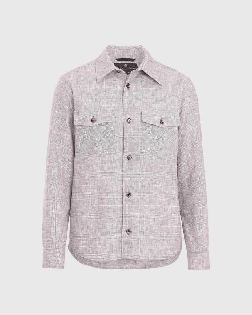 Magnus Shirt Check Jacket Sand