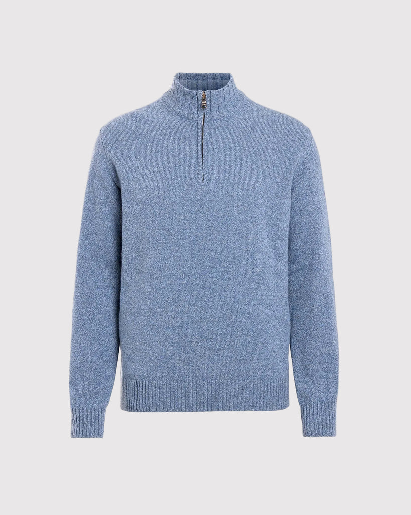 Paul Half Zip Strik Blå