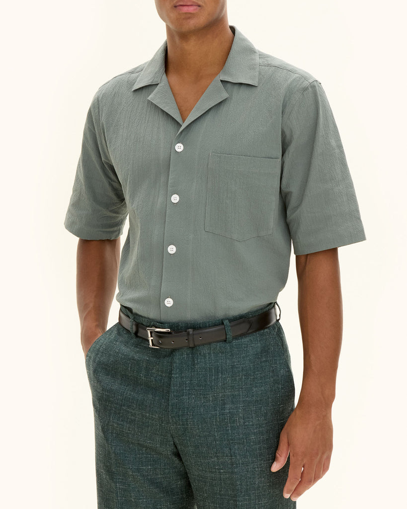 Reg Fit Cuban Skjorte Grøn