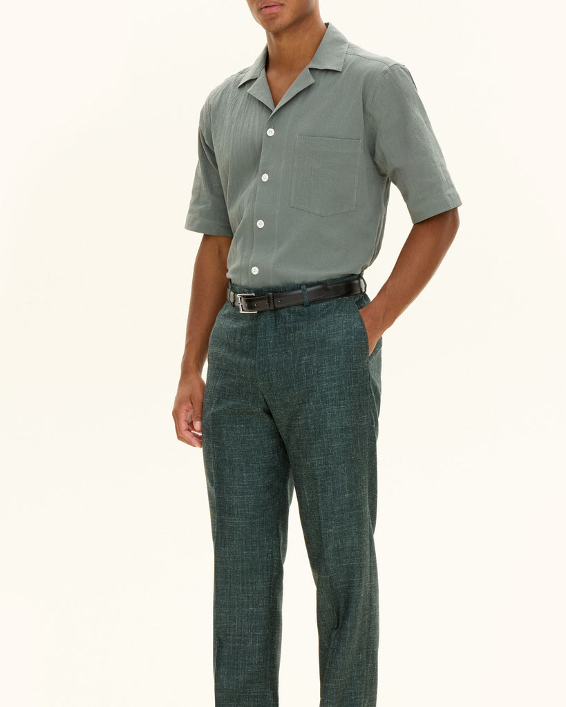 Reg Fit Cuban Skjorte Grøn