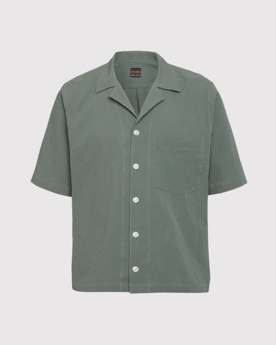 Reg Fit Cuban Skjorte Grøn