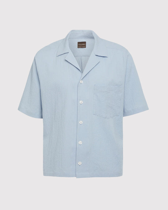 Reg Fit Cuban Skjorte Blå