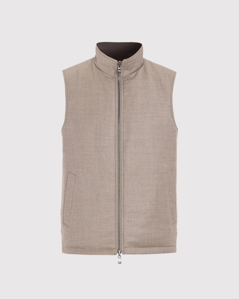 Reversible Padded Vest Taupe