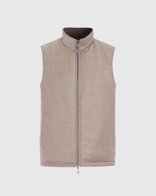 Reversible Padded Vest Taupe