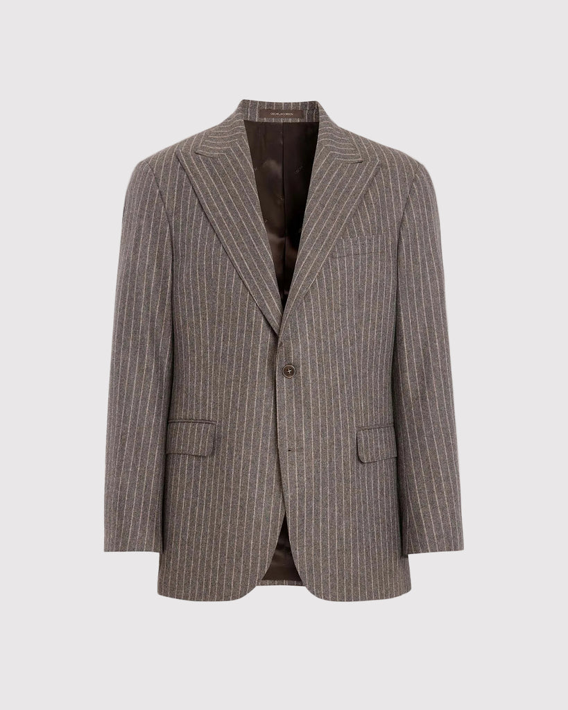 Rufus Blazer Strib Brun