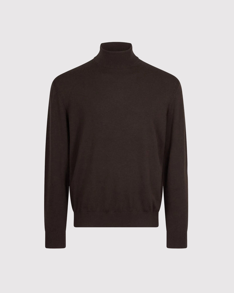 Visc Cashmere Rollneck Brun