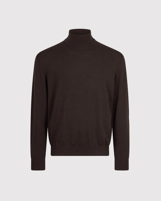 Visc Cashmere Rollneck Brun
