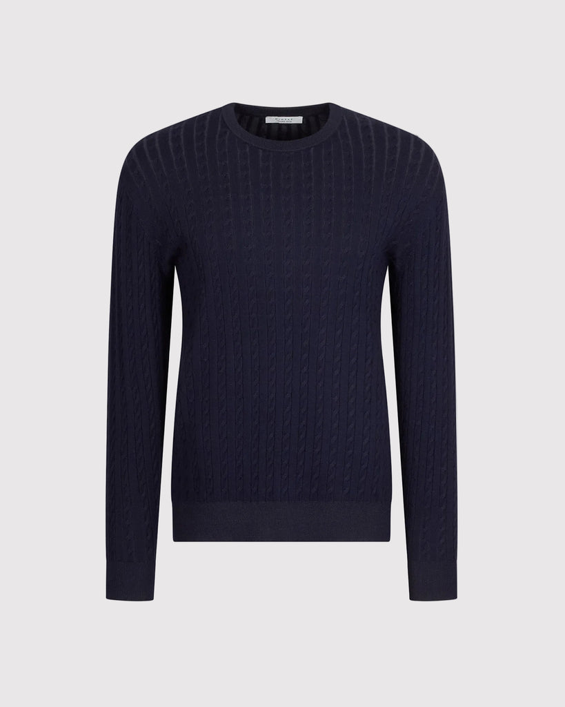 Visc Cashmere Cable Blå